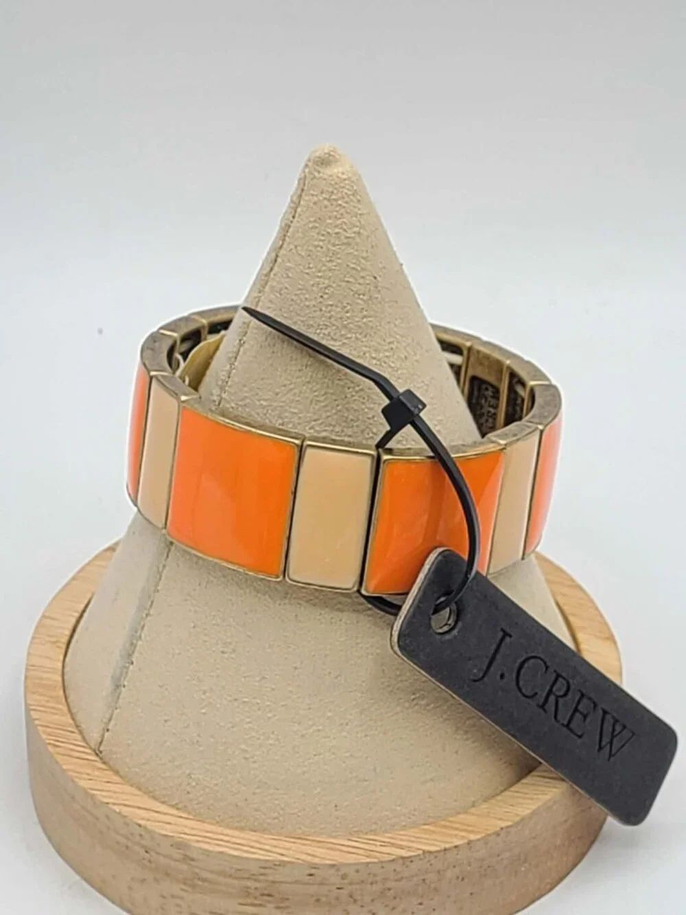 J Crew Orange Color Block Stretch Bracelet NWT